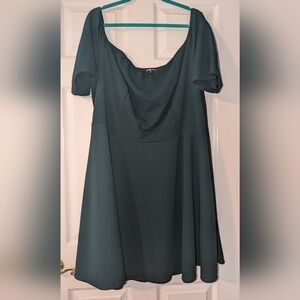 Charlotte Russe Forest Green Off The Shoulder Mini Dress